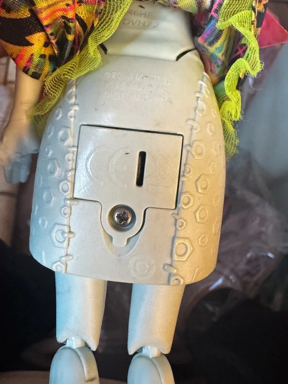 Vintage Moanica d Kay monster high neon yellow & multicolor lightning print doll